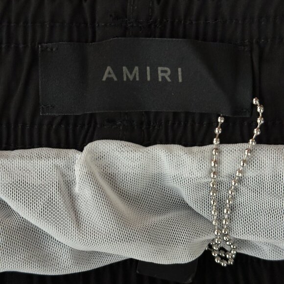 Amiri Black & White MA Bar Logo Swimshorts - Picture 3 of 5